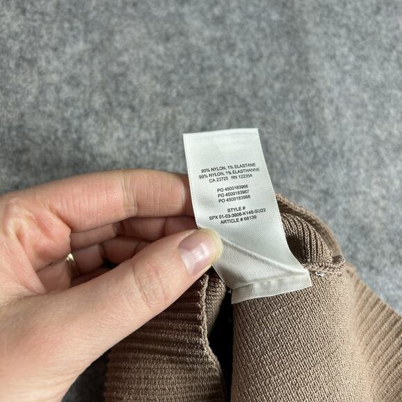 Aritzia Babaton Sculpt Ribbed Crop Tank Top Women's Small Tan Brown Scoop Neck - Picture 7 of 8